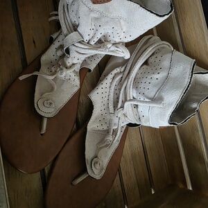 Tan and Brown Women's Sandals